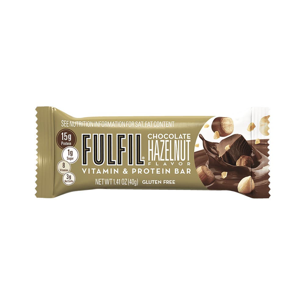 FULFIL Chocolate Hazelnut Flavor Vitamin & Protein Bars, 1.41 oz, 4 count box - Out of Package