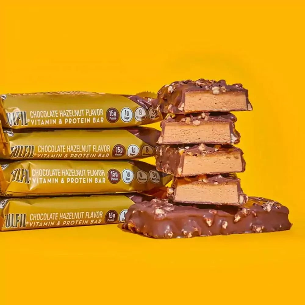 FULFIL Chocolate Hazelnut Flavor Vitamin & Protein Bars, 1.41 oz, 4 count box - Lifestyle
