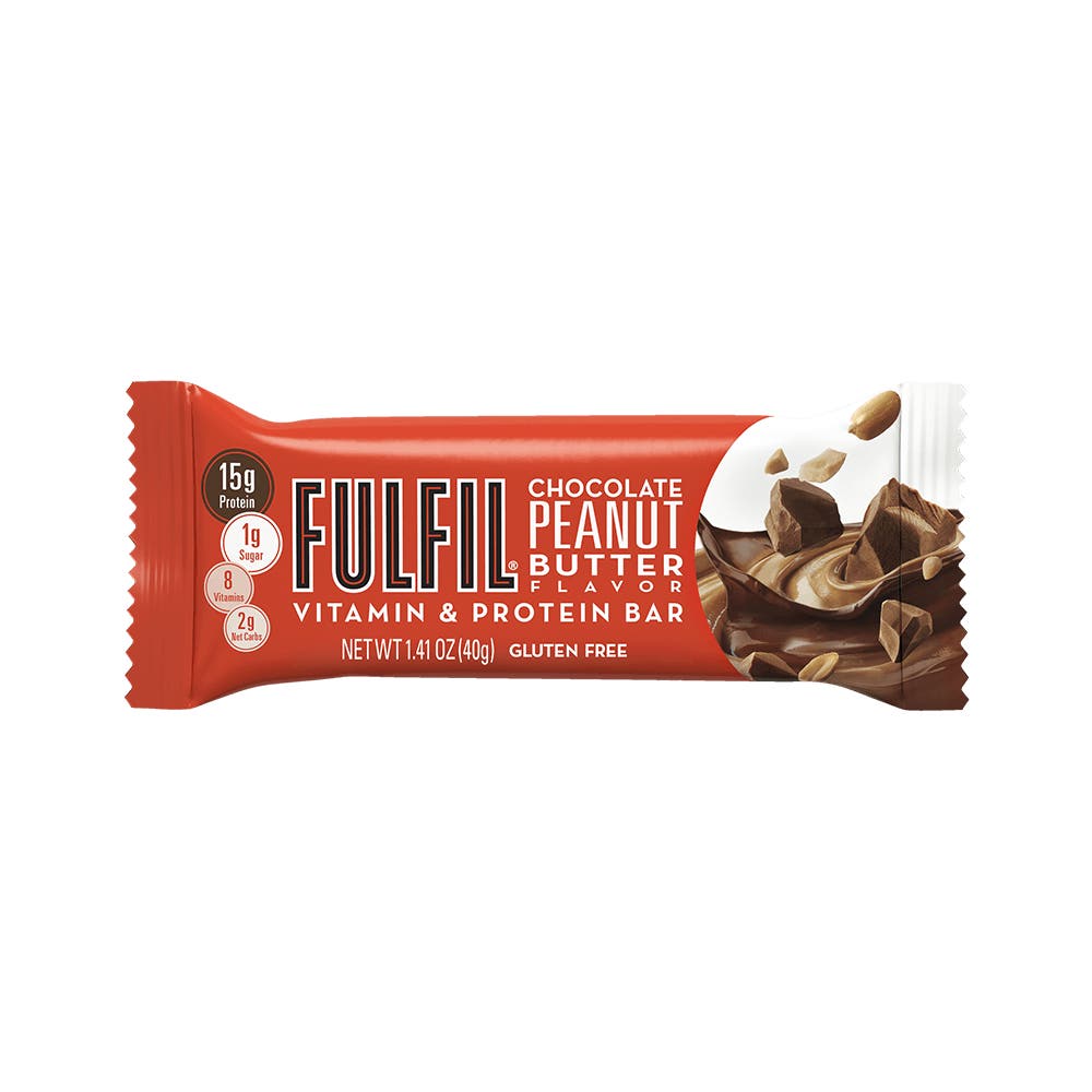 FULFIL Chocolate Peanut Butter Flavor Vitamin & Protein Bars, 1.41 oz, 4 count box - Out of Package
