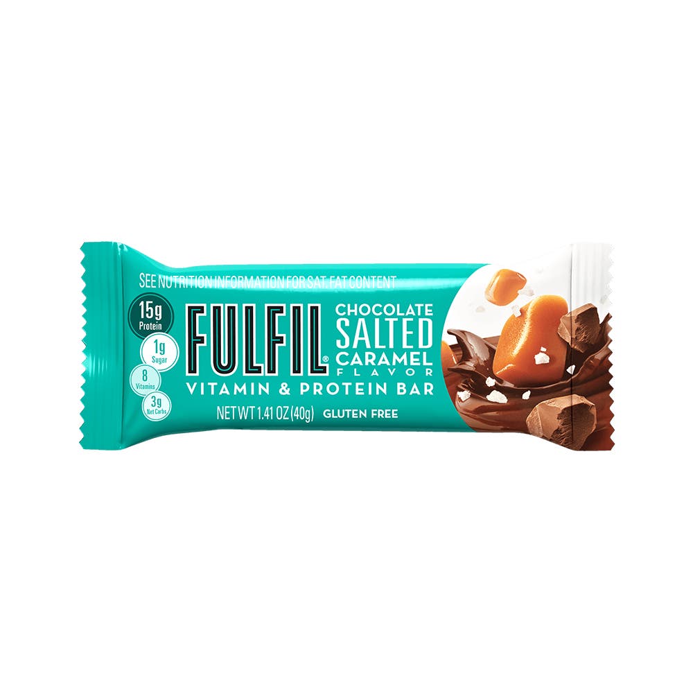 FULFIL Chocolate Salted Caramel Flavor Vitamin & Protein Bars, 1.41 oz, 4 count box - Out of Package